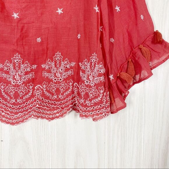 American Eagle | Pink Embroidered Bell Sleeve Blouse Size Small - Picture 4 of 6